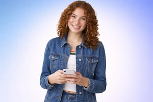 Ritratto digitale di donna sorridente